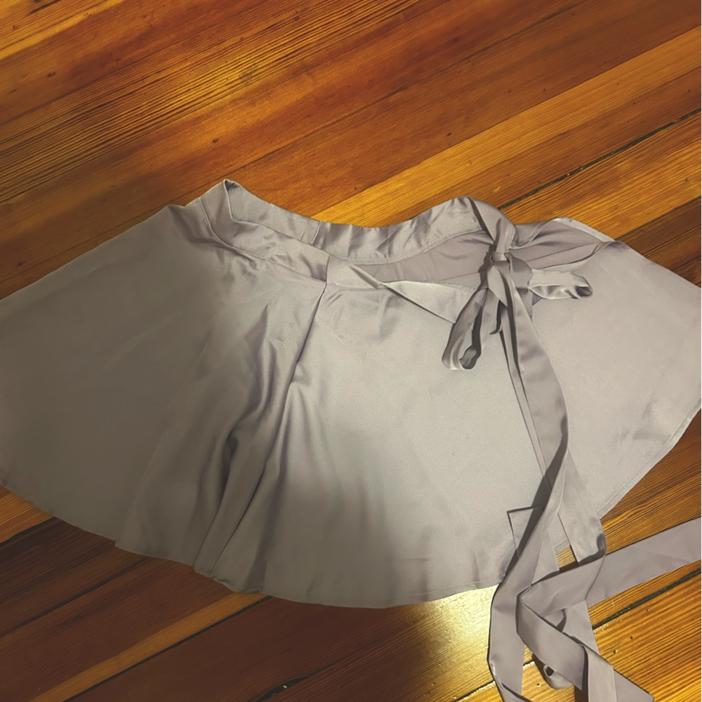 Lavender satin wrap skirt
